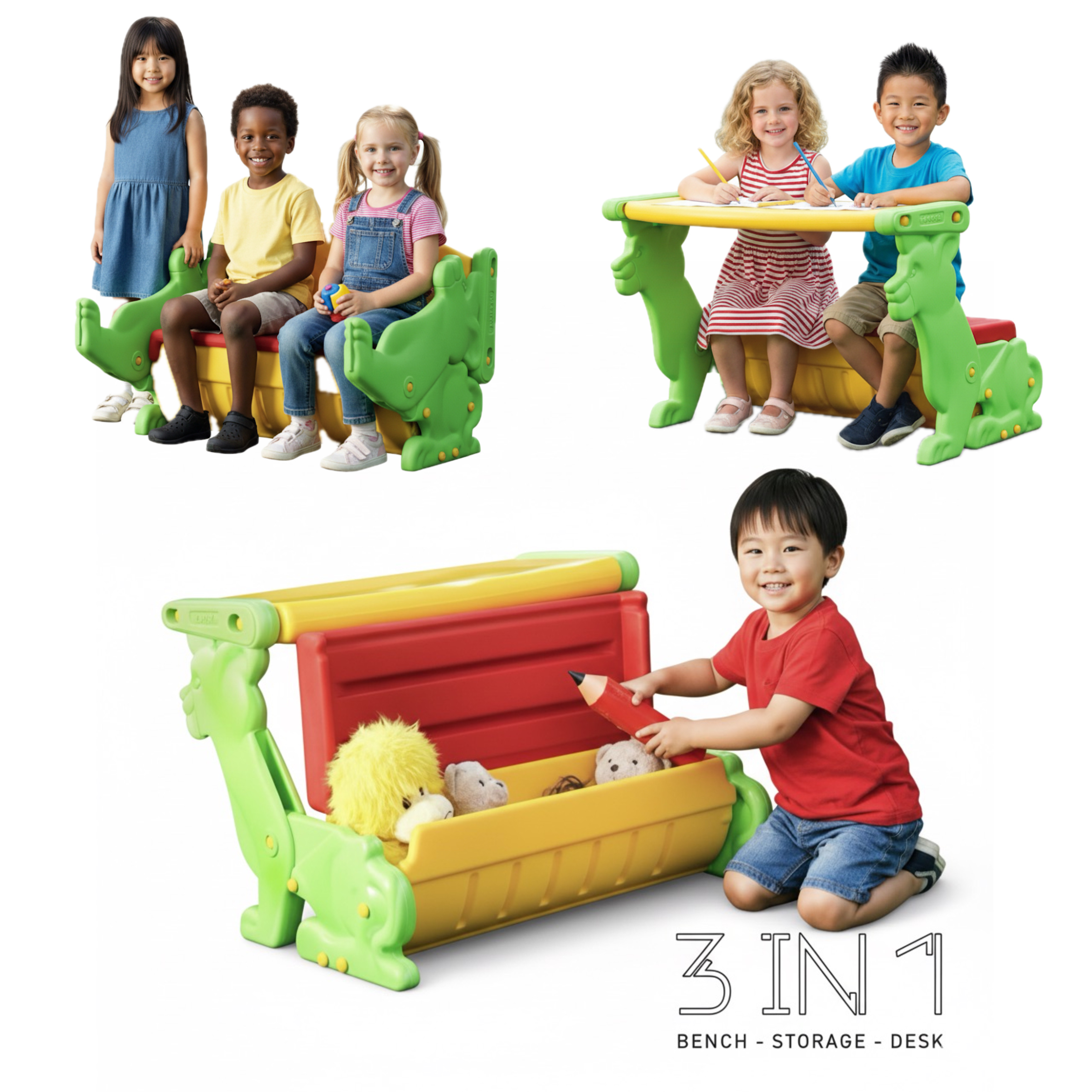 3-in-1 Kids' Activity Bench
