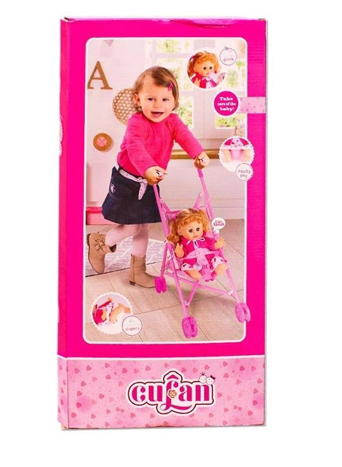 Cufan Baby Doll with Stroller & 4-in-1 Care Set