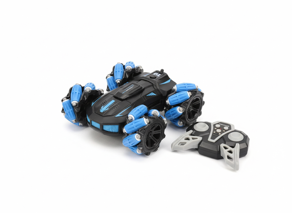 2.4GHz Black Stunt Spray RC Car with Omni-Directional Wheels