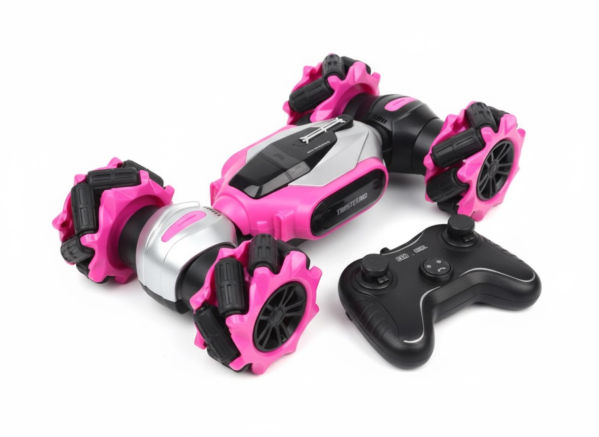 2.4GHz Pink Dual-Form Twisted Stunt RC Car