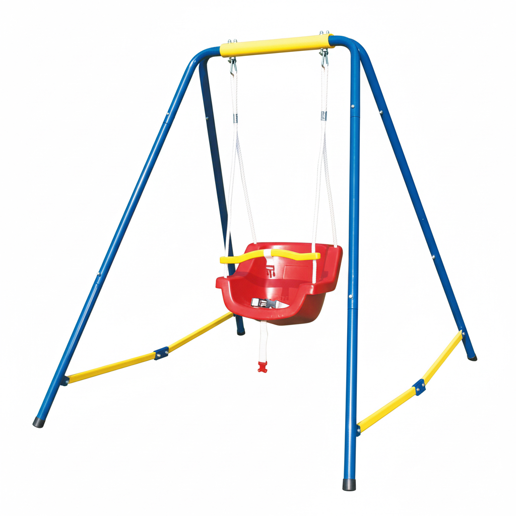 Toddler Outdoor Metal Swing Set with Safety Seat