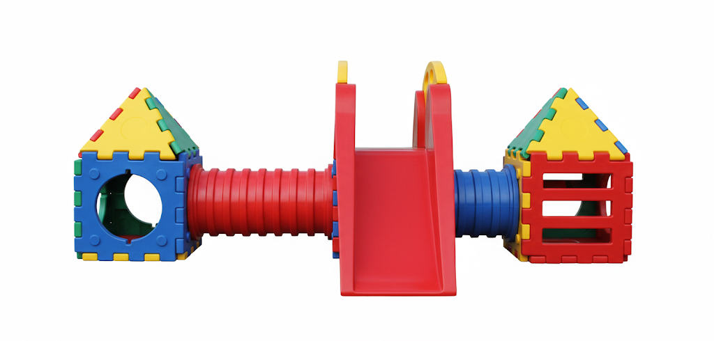 Kids' Giant Modular Slide & Tunnel Playset (380x145 cm)