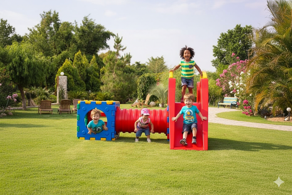 Compact Modular Slide & Crawl Tunnel Playset (250x145 cm)