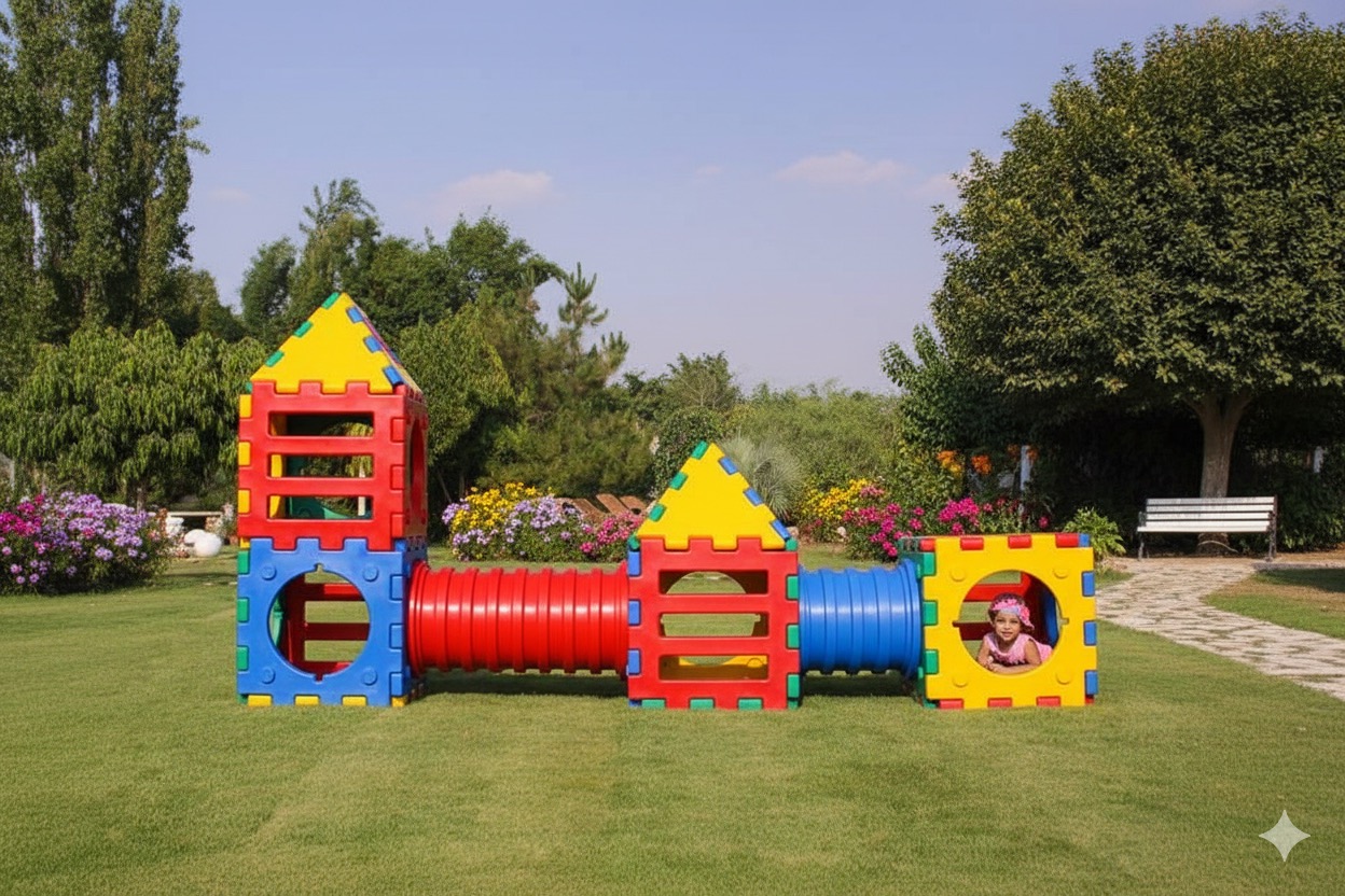 Giant Modular Tower & Tunnel Crawling Playset (380x210 cm)