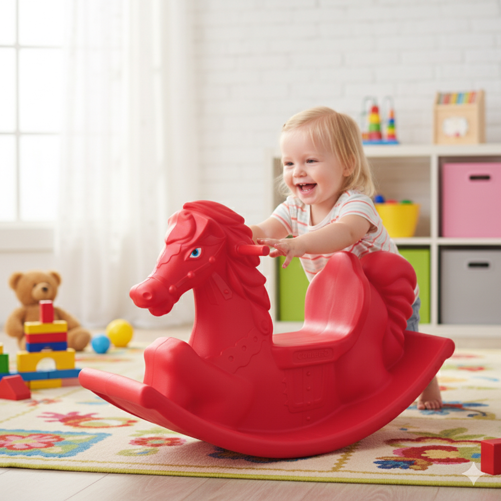 Classic Toddler Plastic Rocking Horse (83x30x53 cm)