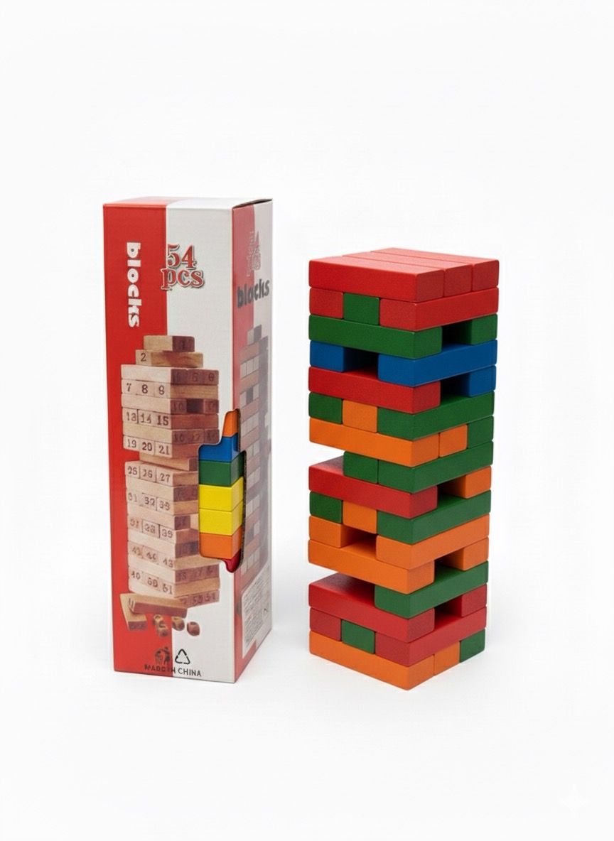 54-Piece Jumbo Colored Stacking Tower Game