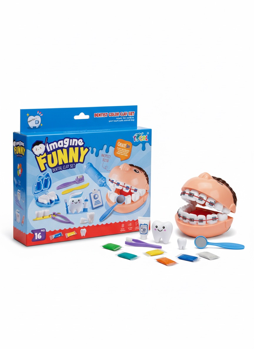Dentist Role-Play Color Clay Set (16 Pcs)