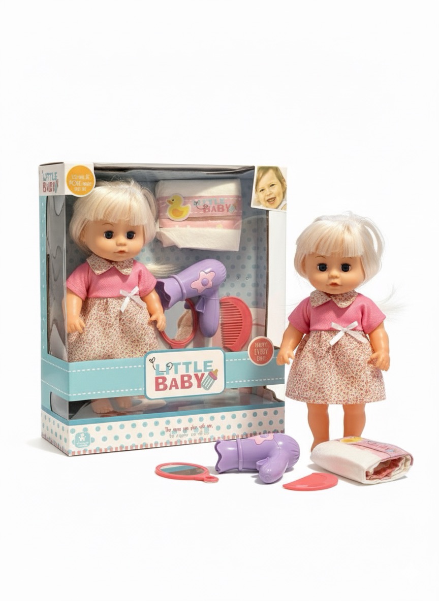 LITTLE BABY Doll with Hair Dryer Set