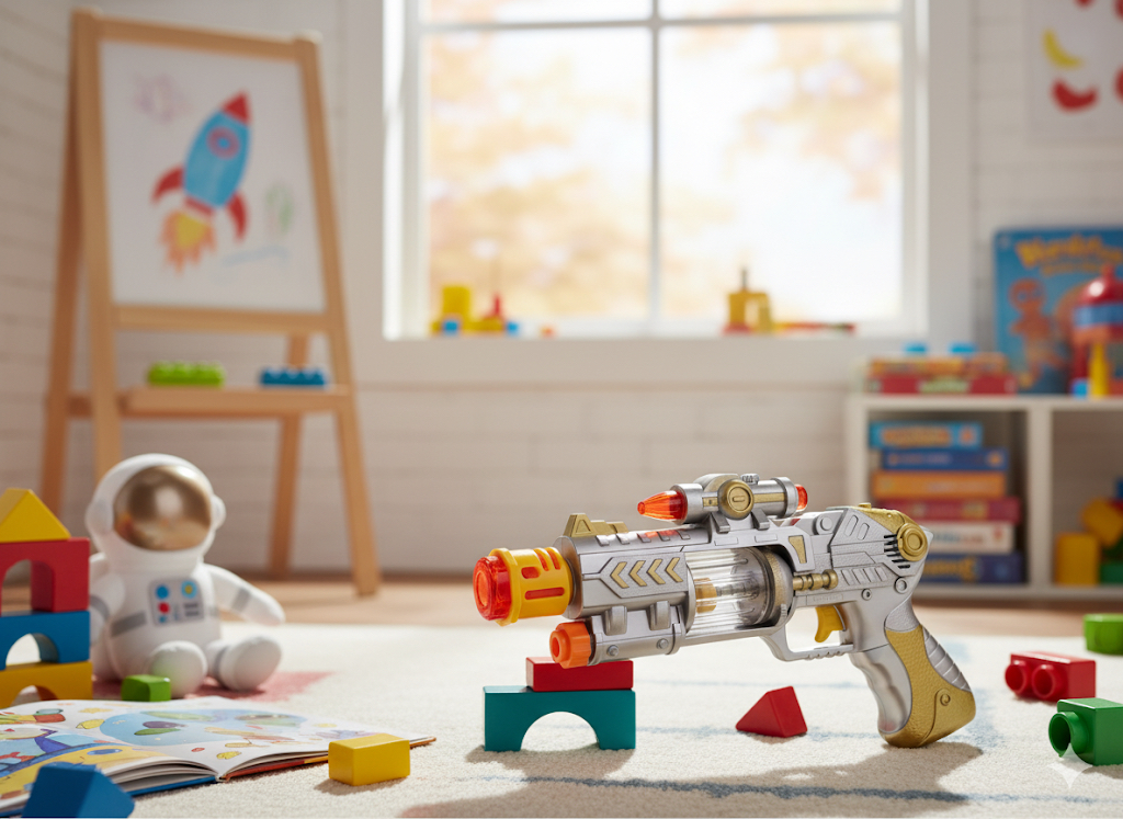 Futuristic Light-Up Space Blaster Toy Gun