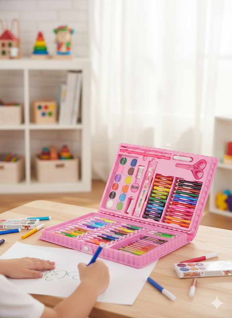 86-Piece Pink Bunny Art & Drawing Set