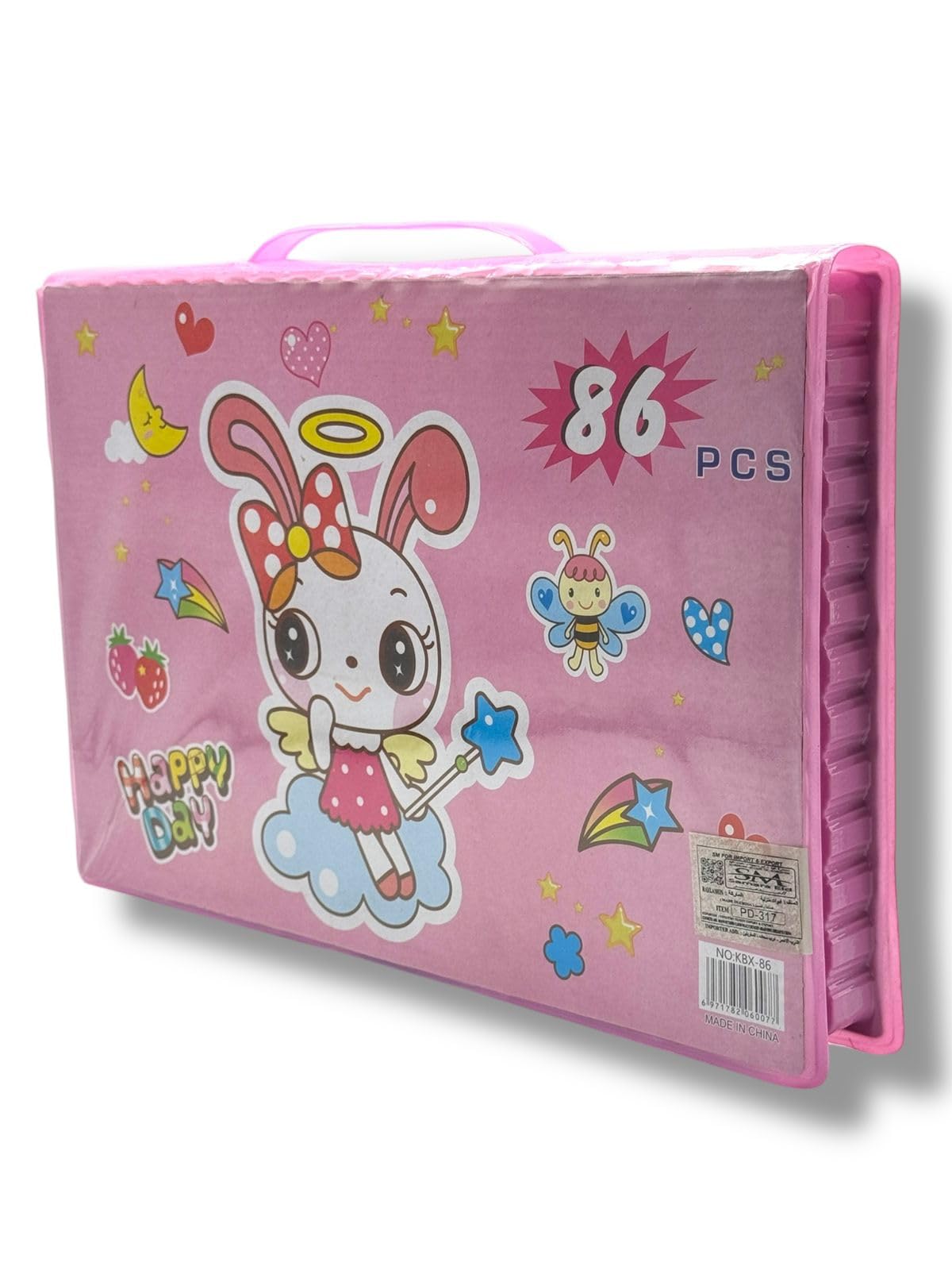 86-Piece Pink Bunny Art & Drawing Set