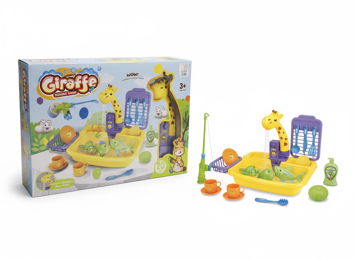 Giraffe Water Circulation Fishing Game – 20-Piece Set