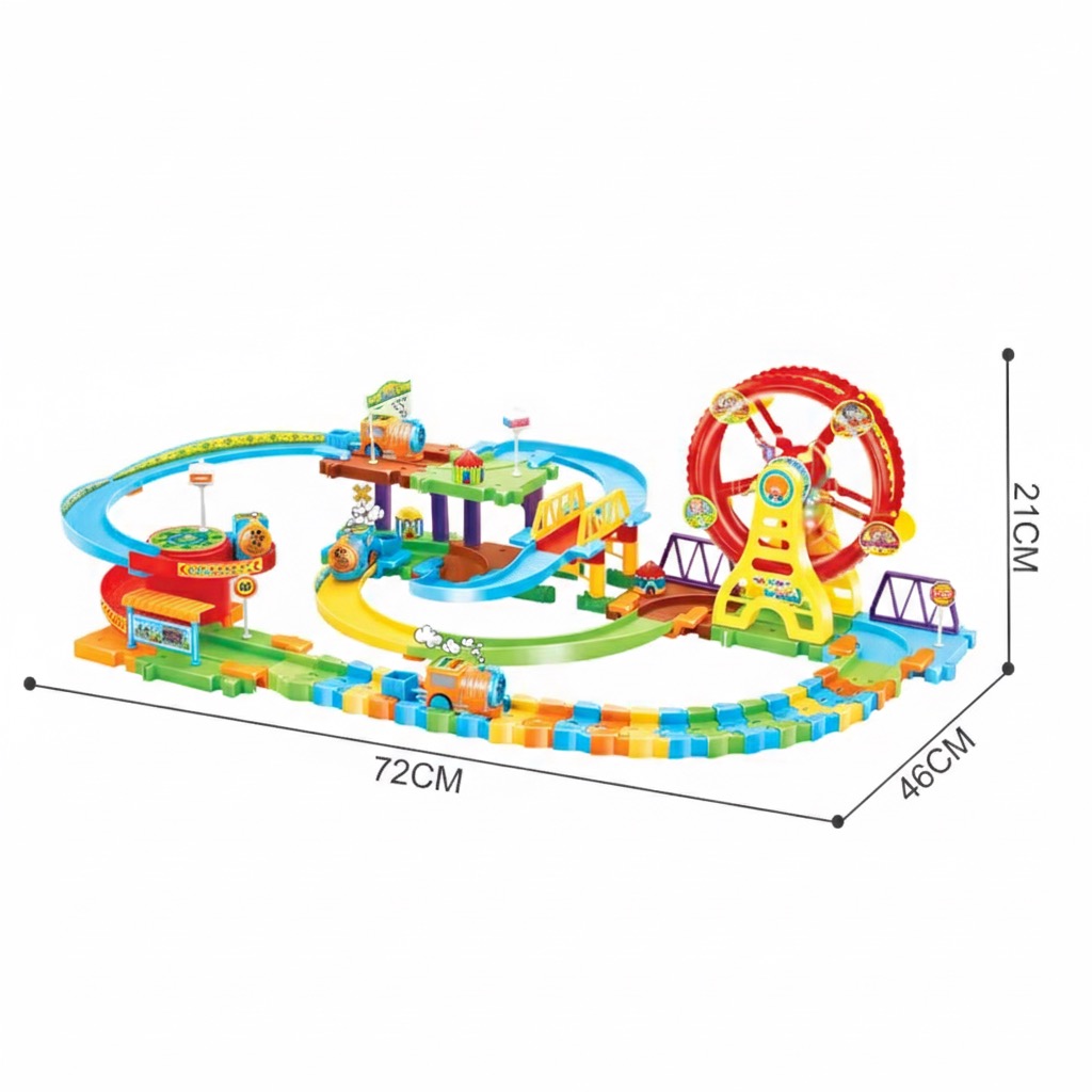 83-Piece Musical Assemble Track and Ferris Wheel Set