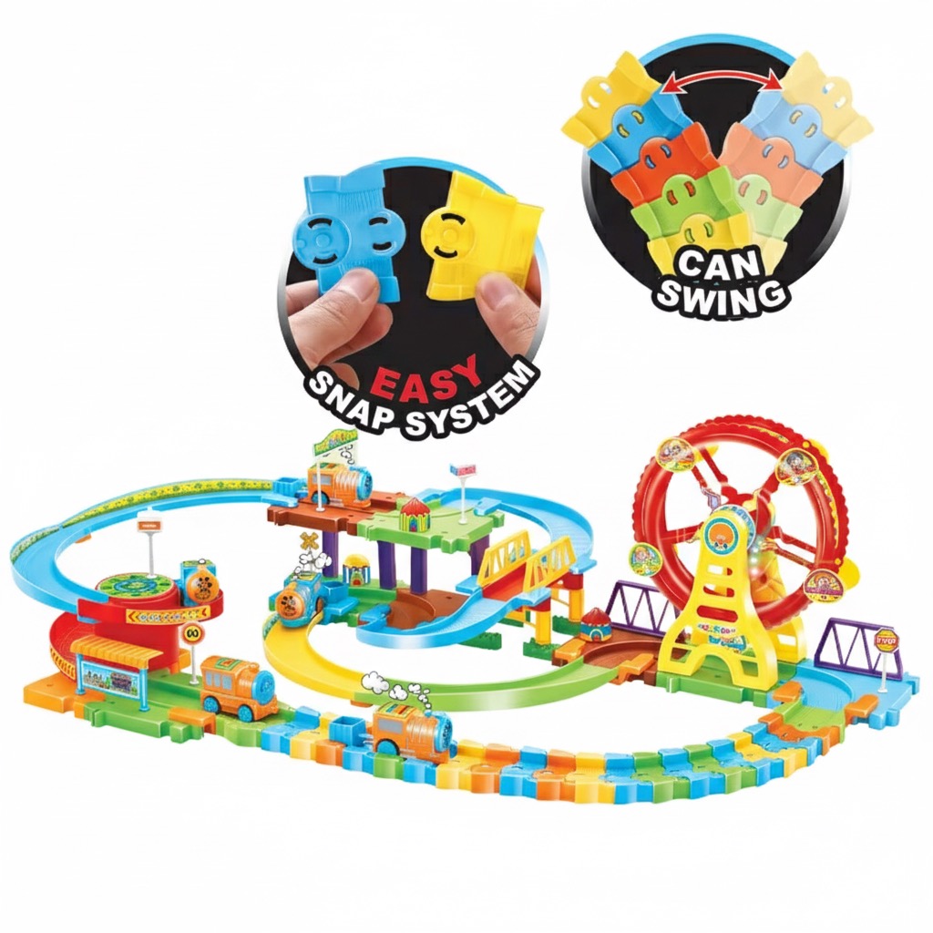 83-Piece Musical Assemble Track and Ferris Wheel Set