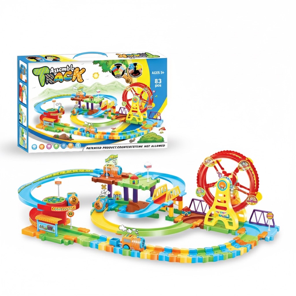 83-Piece Musical Assemble Track and Ferris Wheel Set